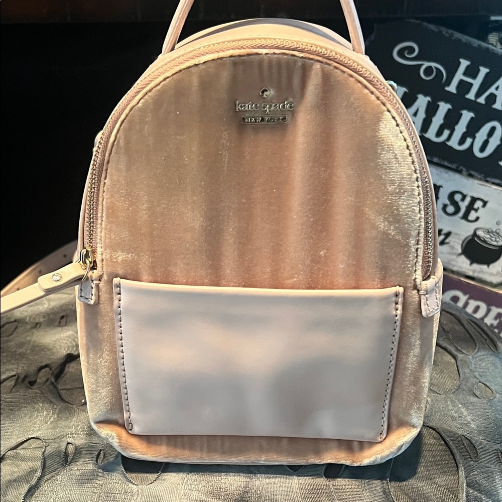 Kate Spade Blush Velvet Backpack